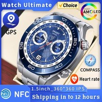 2025 New Business Ultimate Smart Watch for Huawei Men Bluetooth Call Compass NFC Smartwatch Waterproof Watches IOS