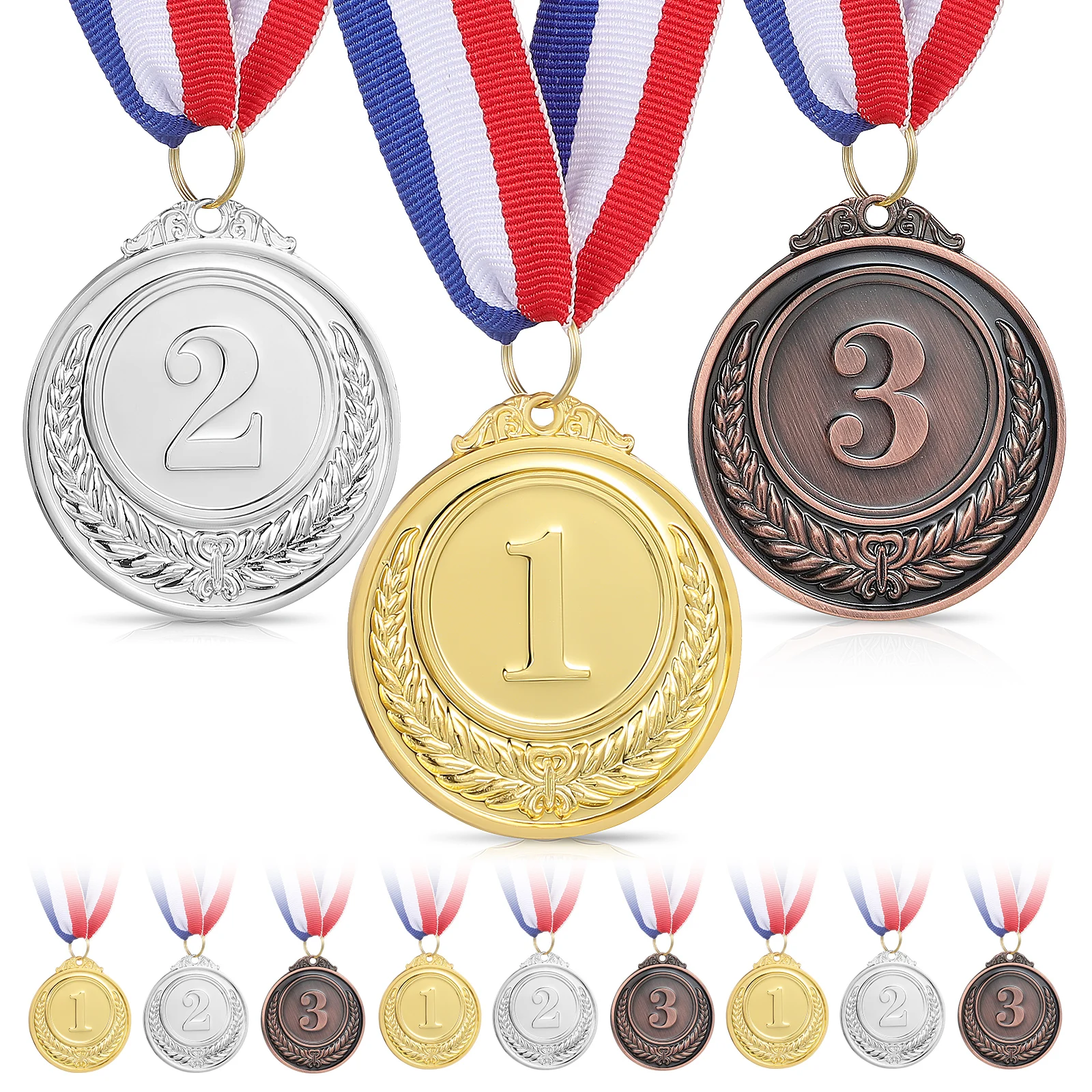 

12 Pcs Children Medals Sturdy Zinc Alloy Different Colors Compact Size Kids Awards Soccer Basketball Sports Events Competition
