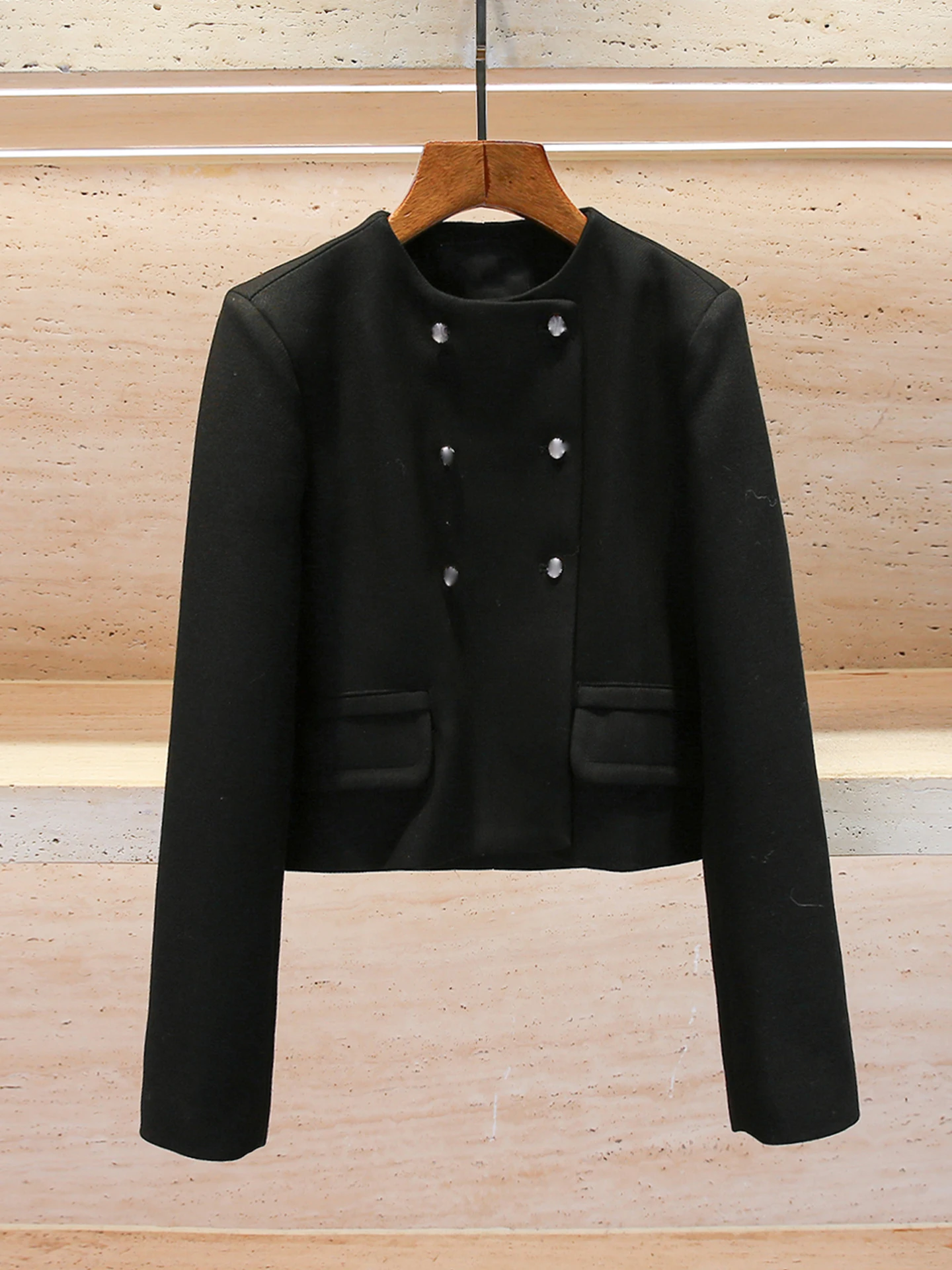 

M Home Southern Oil Высококачественная женская двухрядная куртка на пуговицах Jaet Hepburn Sle ort Верхняя одежда для поездок на работу Sle Stand Fit