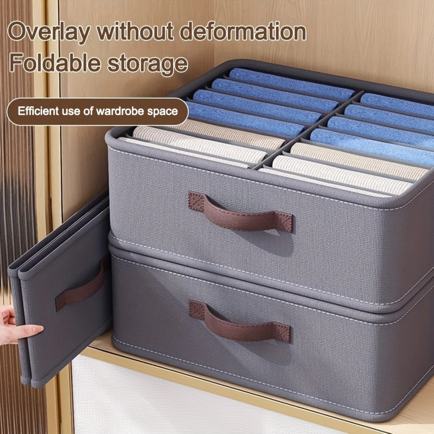 1pc Drawer  Box With 14/16/24Grids, Foldable Socks  Drawer Divider Basket For Tools, Household Space Saving Organizer Of Wardrob