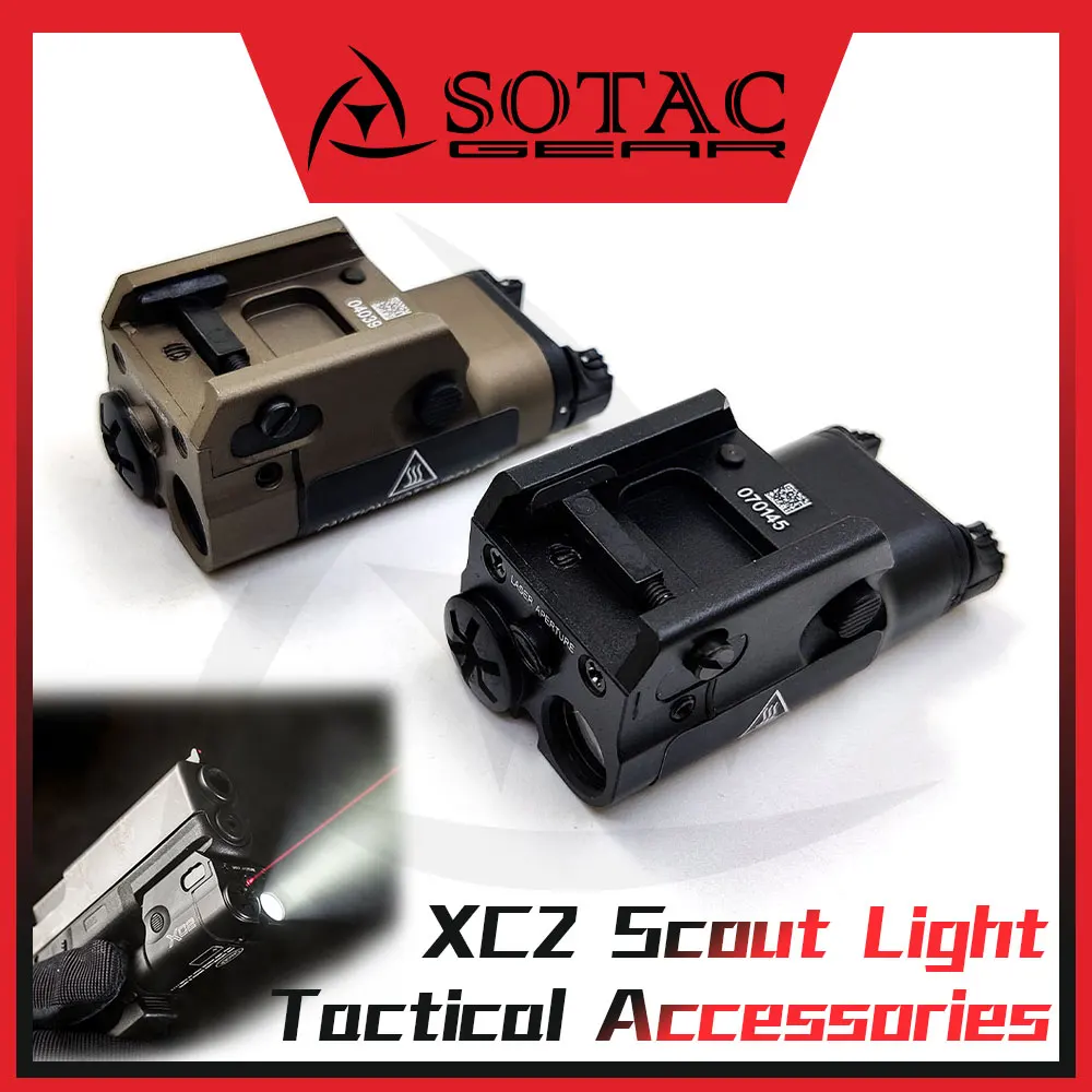 SOTAC Weapon XC2 Scout LED Flashlight with Red Dot La-ser Sight Hunting Tactical Light