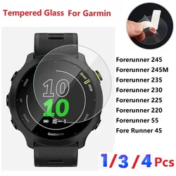 Protetor de tela de vidro temperado para relógio inteligente Garmin Forerunner, 245 M, 235, 230, 225, 220, 58, 45, 55, película protetora de relógio inteligente