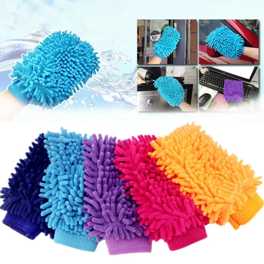 

1/3/5pc Car Wash Gloves Double Side Microfiber Chenille Glove Thicken Car Clean Mitt Wax Detailing Brush Auto Care Brush Cleaner