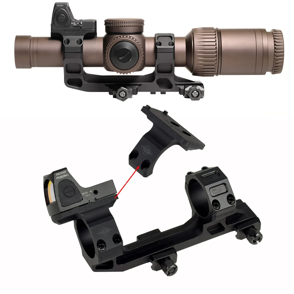 Tactical GEISSELE SUPER PERCISION AR15 Scope Mount 25.4mm 30mm Rings With ROF-45/90 For  RMR Red Dot Sight RAISER Mount