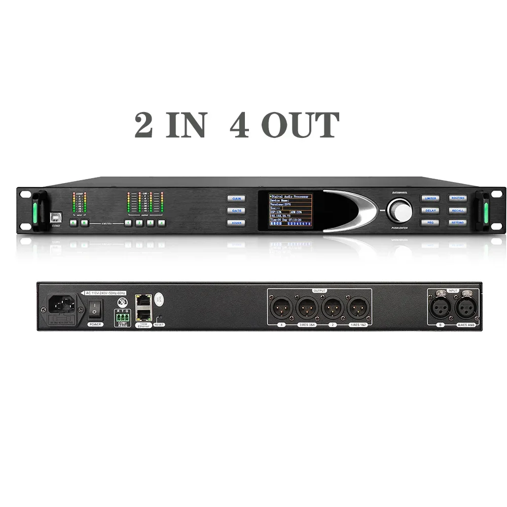 Professional Digital Audio Processor With FIR AES Out Speaker Management System 2/3/4In 4/6/8Out 96K 32Bit DSP sound processador