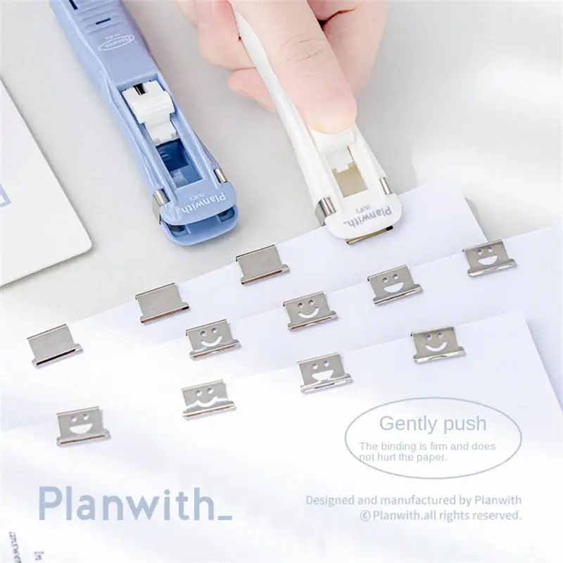 Paper Clipper Staplers Push Clamp File Documents Binding Tool Stapling Machine Paper Clips With Refills Office Supplies