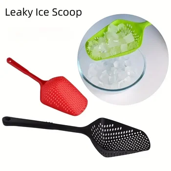 Plastic ijsschep Uit één stuk Verlengde handgreep Mesh Scoop Food Grade verdikte drainagelepel