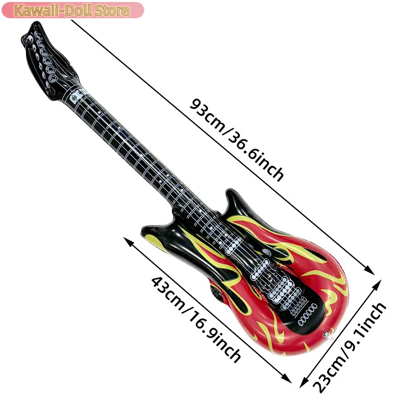 PVC Inflatable Flame Guitar Rock Star Guitar Toy Women Men Carnival Party Adult Kids Party Decorations Music Festival Props