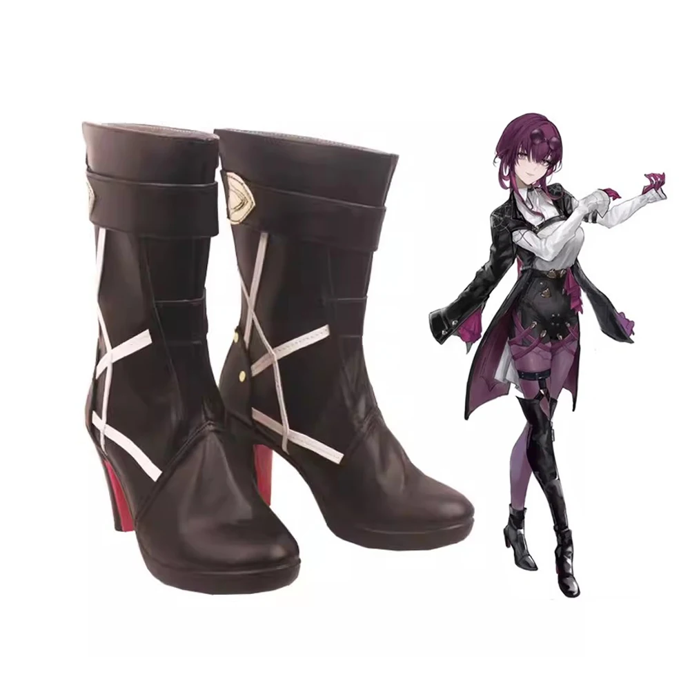 Game Kafka Cosplay Shoes Anime Honkai: Star Rail Role Play Boots Halloween Christmas For Women Girls PU Leather High Heels