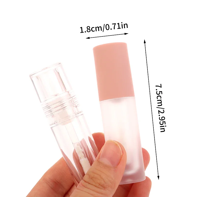 Tubo de lápiz labial vacío transparente redondo embotellado de 3ml, contenedor de brillo de labios DIY, tubo de bálsamo labial glaseado, contenedor de muestra