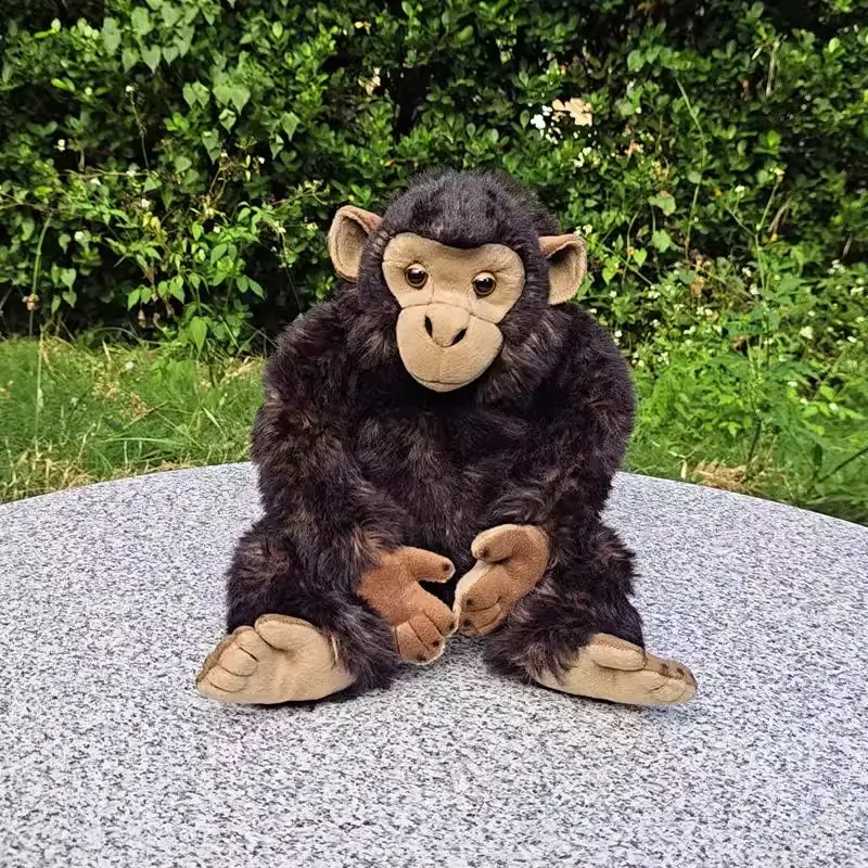 

Плюшевая игрушка-имитация животного: реалистичная горилла/шимпанзе, кукла-обезьяна, подарок на праздник, украшение, 25 см, DY10441