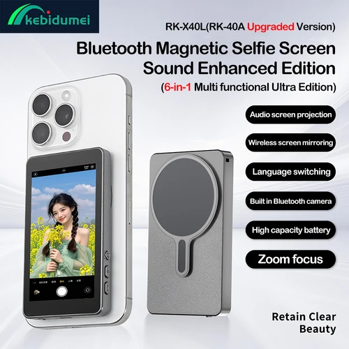 Kebidumei-pantalla magnética para teléfono Vlog, Monitor con temporizador automático, ajuste de enfoque HD de 4 pulgadas, cámara trasera, pantalla para Selfie para transmisión en vivo