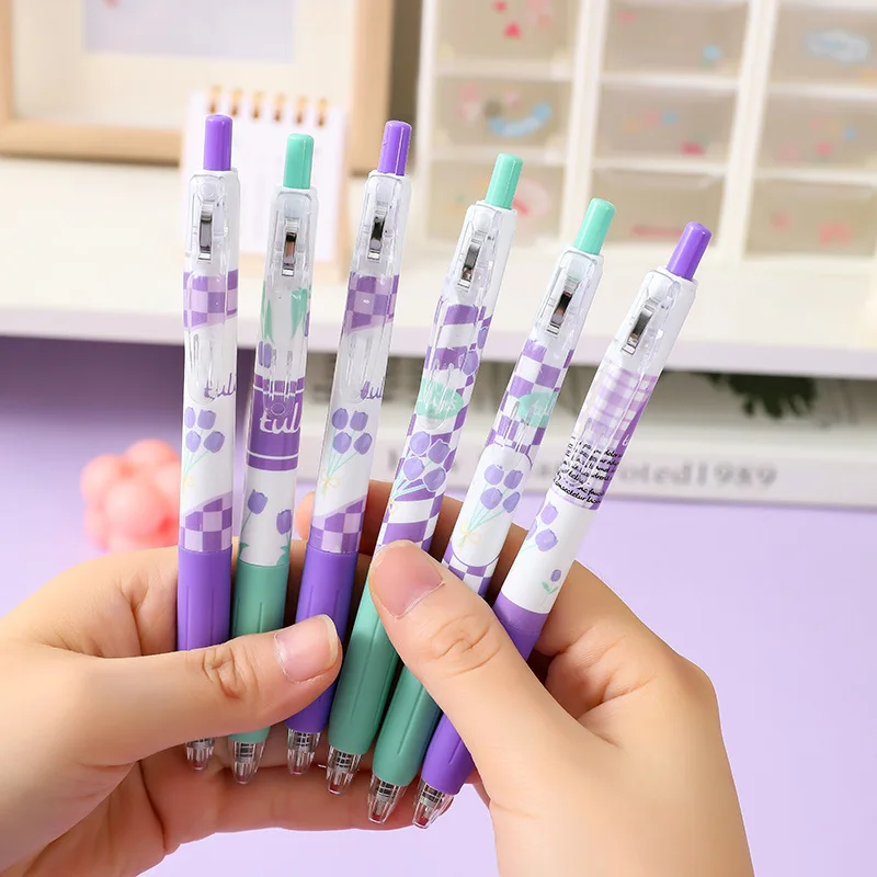 6pcs back to school tulip pens stationary supplies pens for school cute kawaii pen cute school supplies gel pen stationery