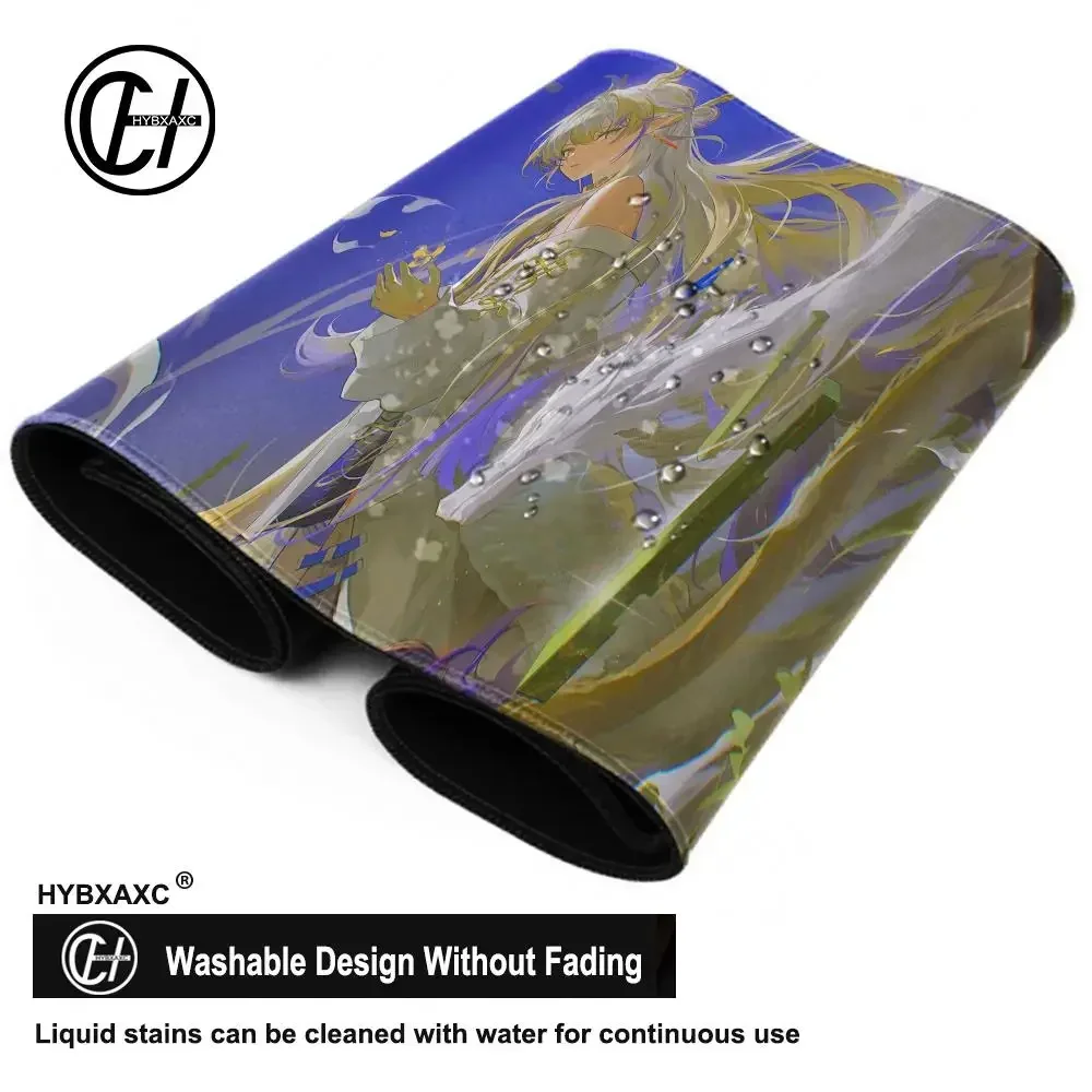 HYBXAXC Muismat Bureau Schattig HD Bureauonderlegger Uitgebreide gamingtoetsenbordmatten Grote XXL Gamer Arknights Shu Schattig meisje muismat 90x40