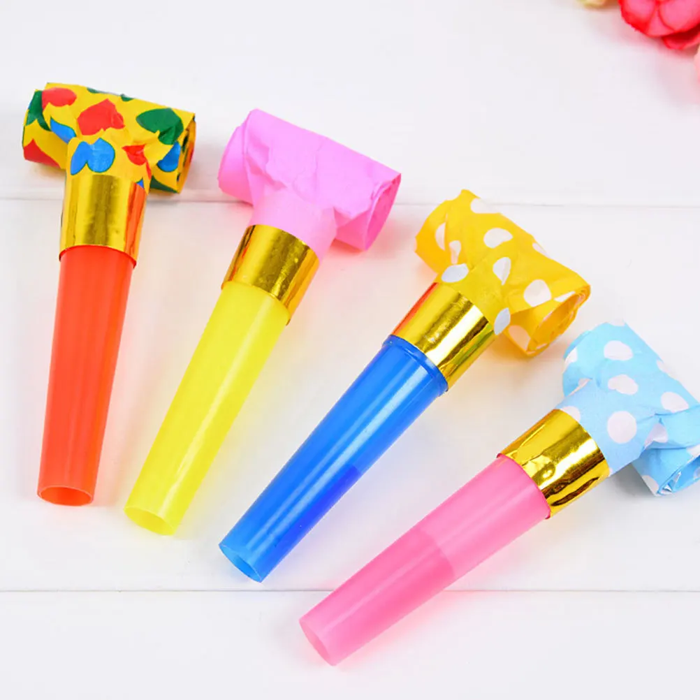 

100Pcs Dragon Party Whistles Blowing Noise Makers Birthday Carnival Masquerade Cheerleading Props Musical Blowouts Mixed Color