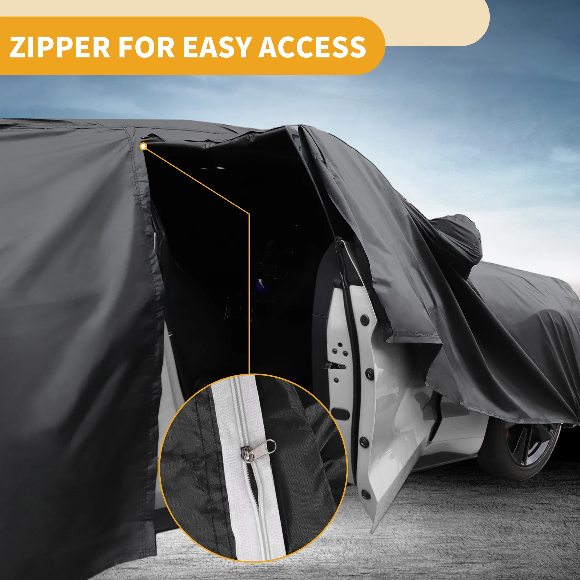 Uxcell Cubierta de coche impermeable para todo tipo de clima para Volkswagen Tiguan Swb 2017-2024 210D-Pu