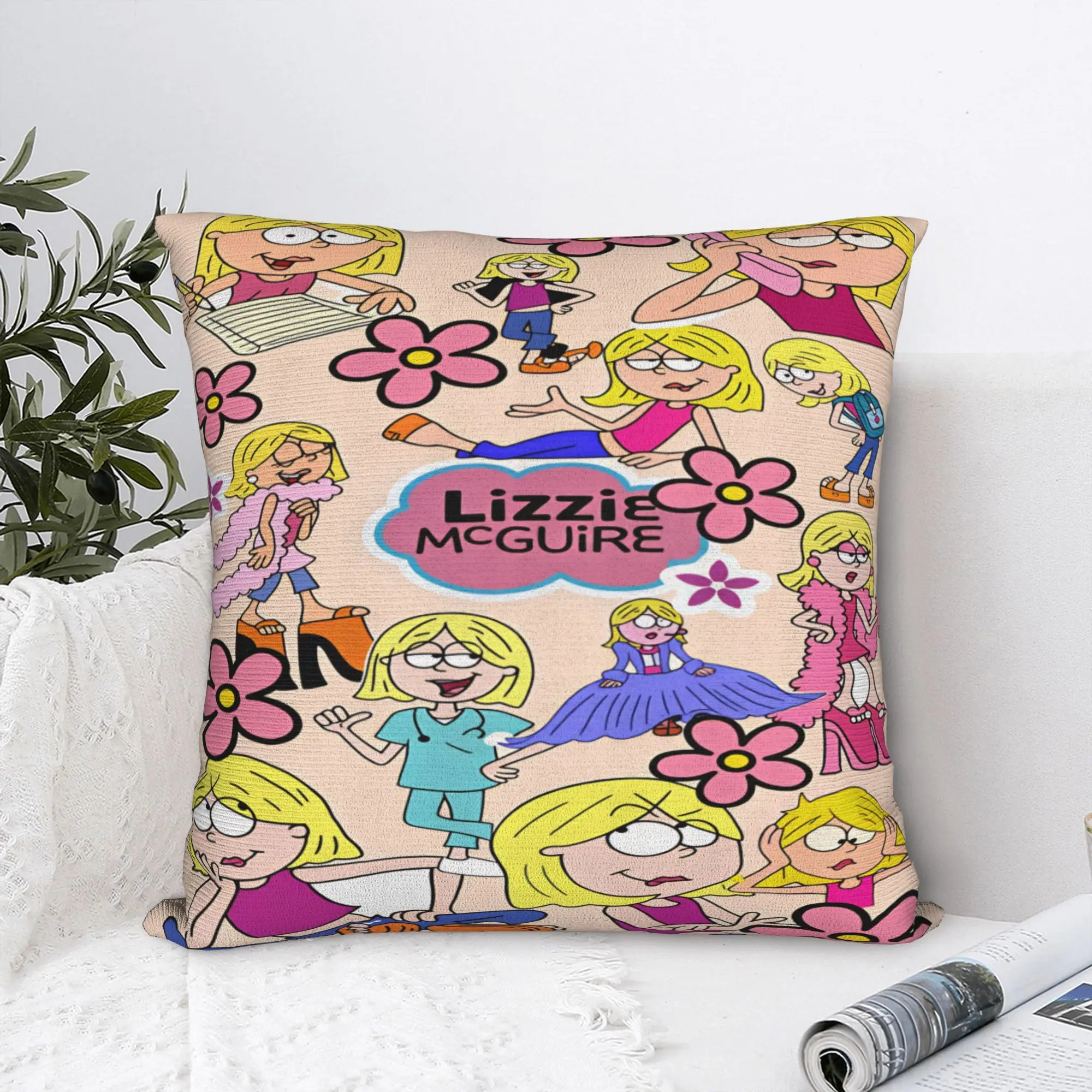 Pillow Cover Lizzies Cartoon McGuires  Cute Funny Pillow Case For Sofa Home Decoration Pillowcases