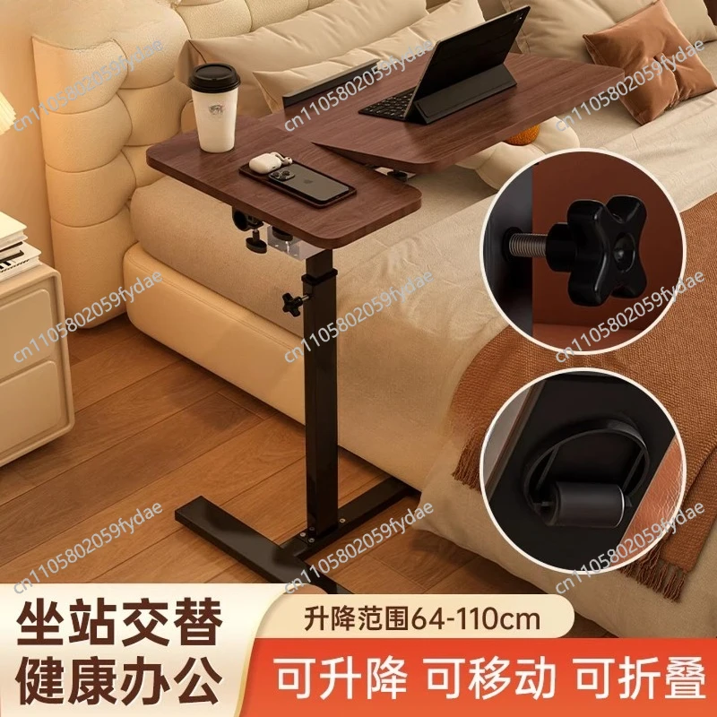 

Foldable Computer Desk Portable Bedside Coffee Tables Mobile Flip Dining Table Bedroom Study Desk Adjustable Height Side