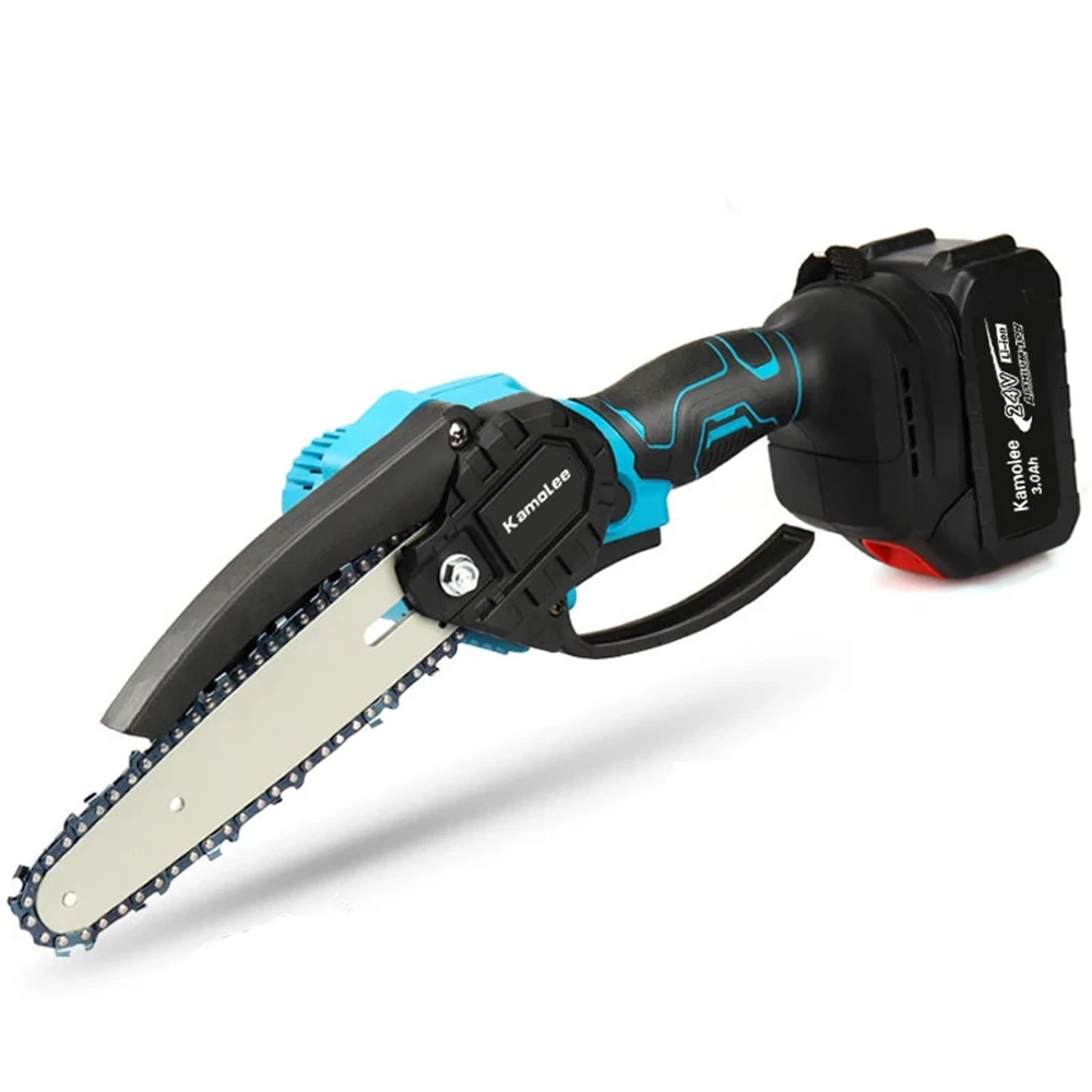 Kamolee 24V 8 Inch Mini Brushless Electric Saw Rechargeable Chain Saw Wood Cutter Pruning Garden Power Tools