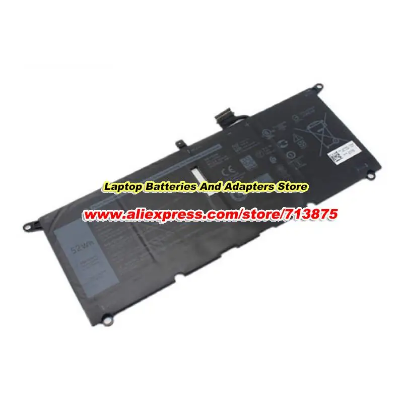 Genuine DXGH8 Battery 0H754V HK6N5 P115G P113G 7.6V52Wh 6500mAh for Dell Ins 14-7490 XPS 13 9370 9380 Inspiron 7490 Latitude3301