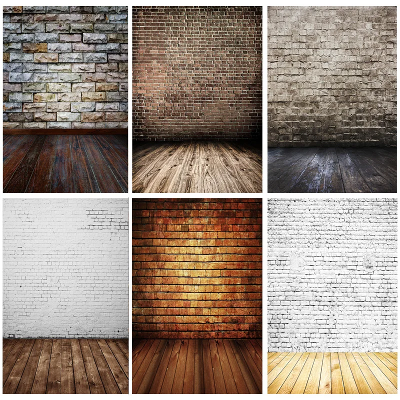 

ZHISUXI Vinyl Custom Vintage Brick Wall Wooden Floor Photography Backdrops Photo Background Studio Prop 21712 YXZQ-06