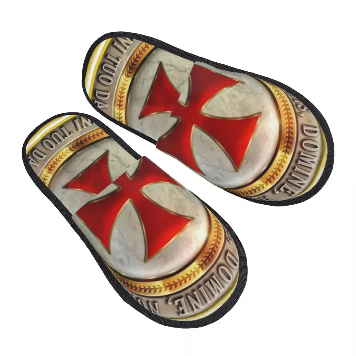 Medieval Symbol Templar Cross House Slippers Soft Warm Knights Templar Masonic Memory Foam Fluffy Slipper Indoor Outdoor Shoes