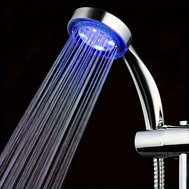 1pc LED luminous shower, color changing nozzle, battery free self generating shower, handheld water-saving showerhead