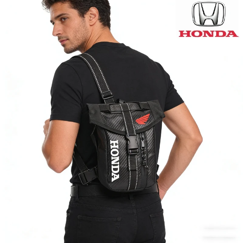 

Honda Racing Motorcycle Waist Bag Waterproof Leather Purses Men Women Waist Pack Leg Bag Waist Motorbike Riding Belt Pack
