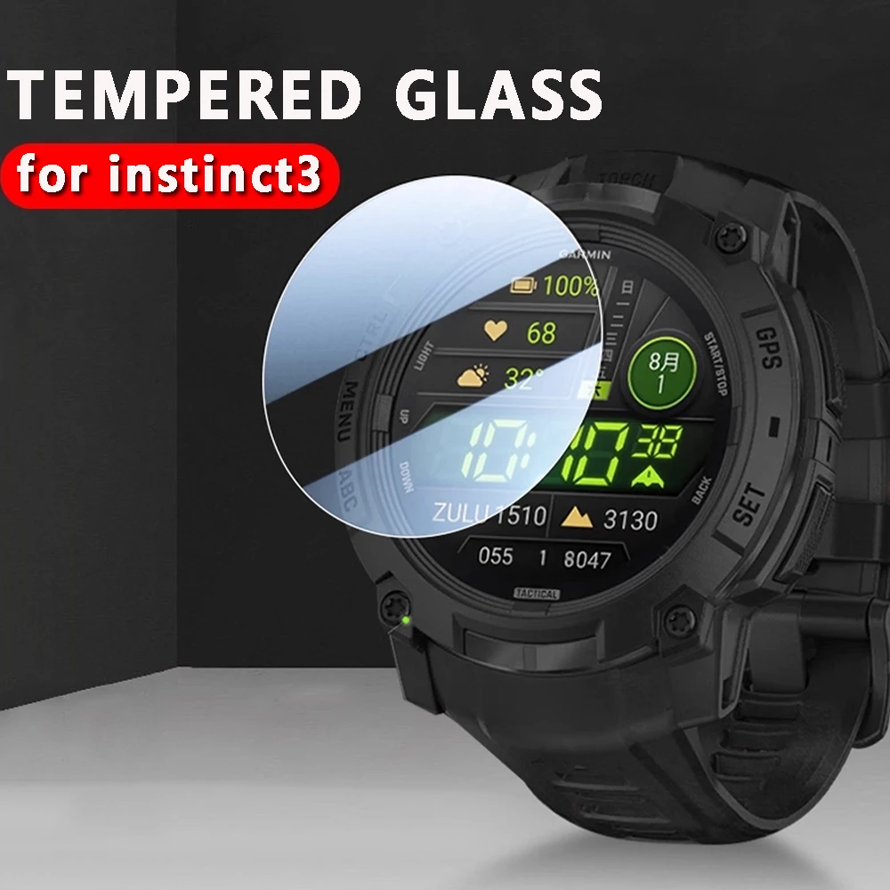 3 pièces Films en verre trempé pour Garmin Instinct 3 AMOLED/solaire 45mm 50mm Smartwatch protecteur d'écran garde Film de verre accessoires