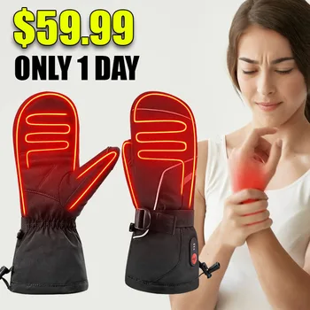 ถุงมือให้ความร้อนด้วยไฟฟ้าสำหรับผู้ชายถุงมืออุ่นสกีกันน้ำสำหรับผู้หญิงหิมะกวางสำหรับฤดูหนาว