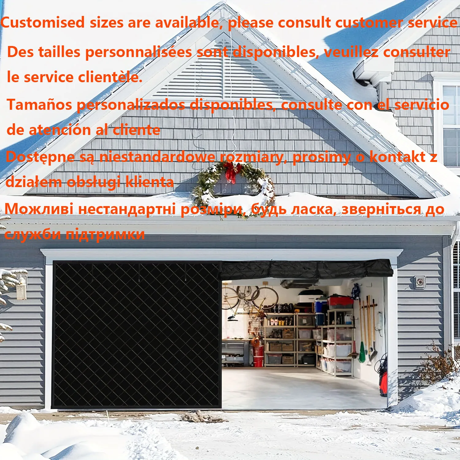 Garage warm insulation door curtain winter door curtain door cover garage cold cotton door curtain wind sound insulation