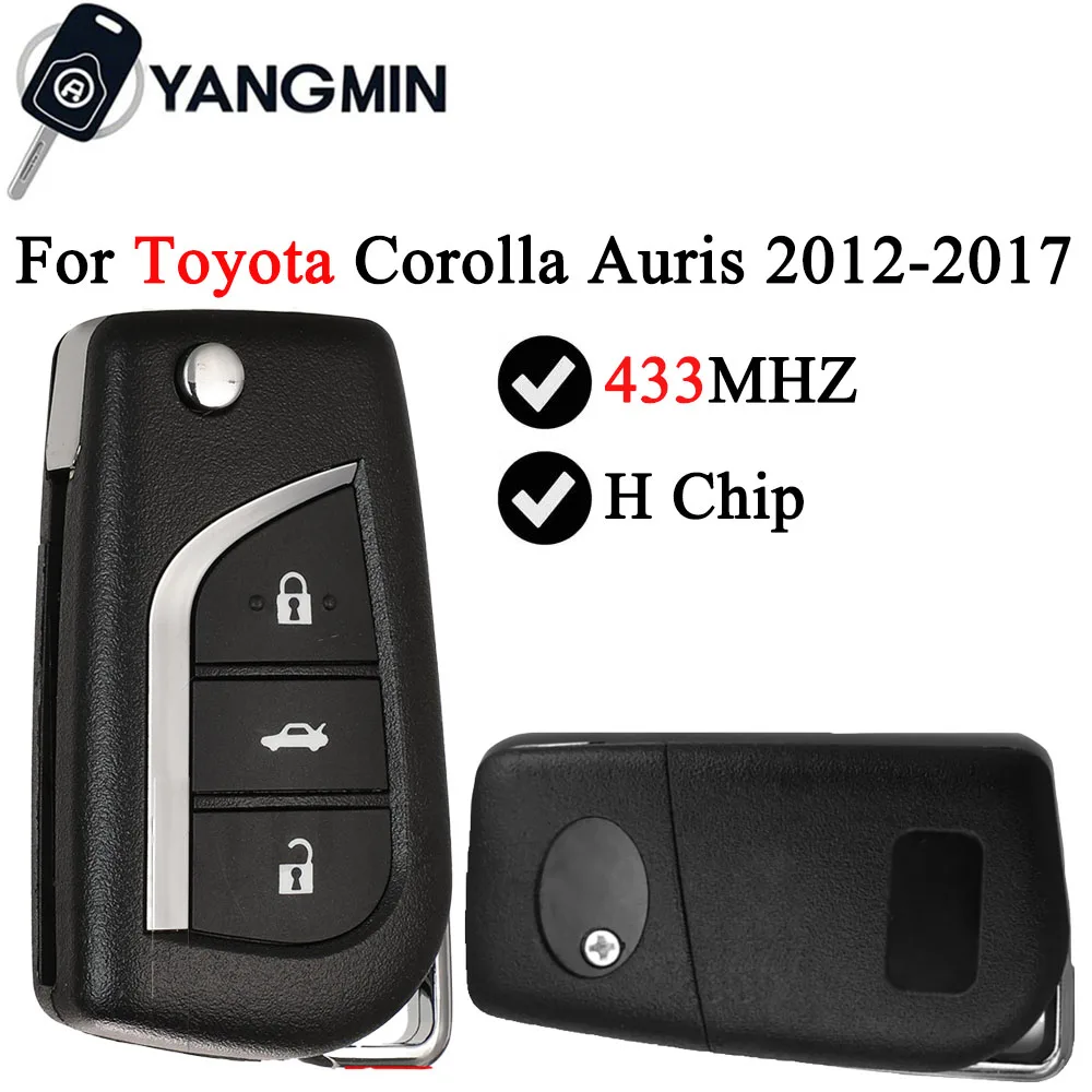 

YANGMIN Remote Car Key For Toyota Corolla Toyota Auris 2012 2013 2014 2015 2016 2017 433MHz ASK H Chip S000048000 A03TAA Flip