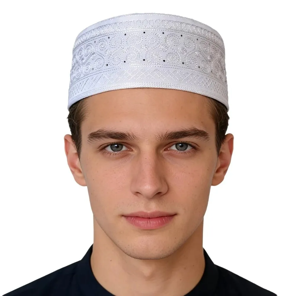 

Church Hat Traditional Muslim Hat Round Breathable Prayer Hat Comfortable Ethnic Style Embroidery Jewish Hat Islamic Events