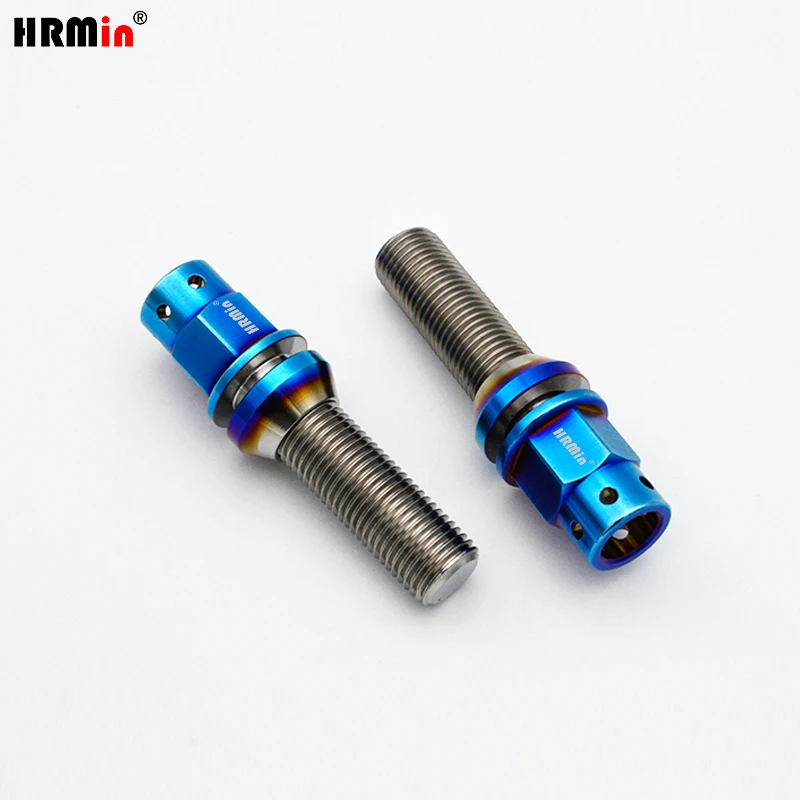 HRMin High quality M14*1.25 /M12*1.5mm Gr.5 titanium Conical seat free washer wheel bolt titanium bolt 20ps For BMW