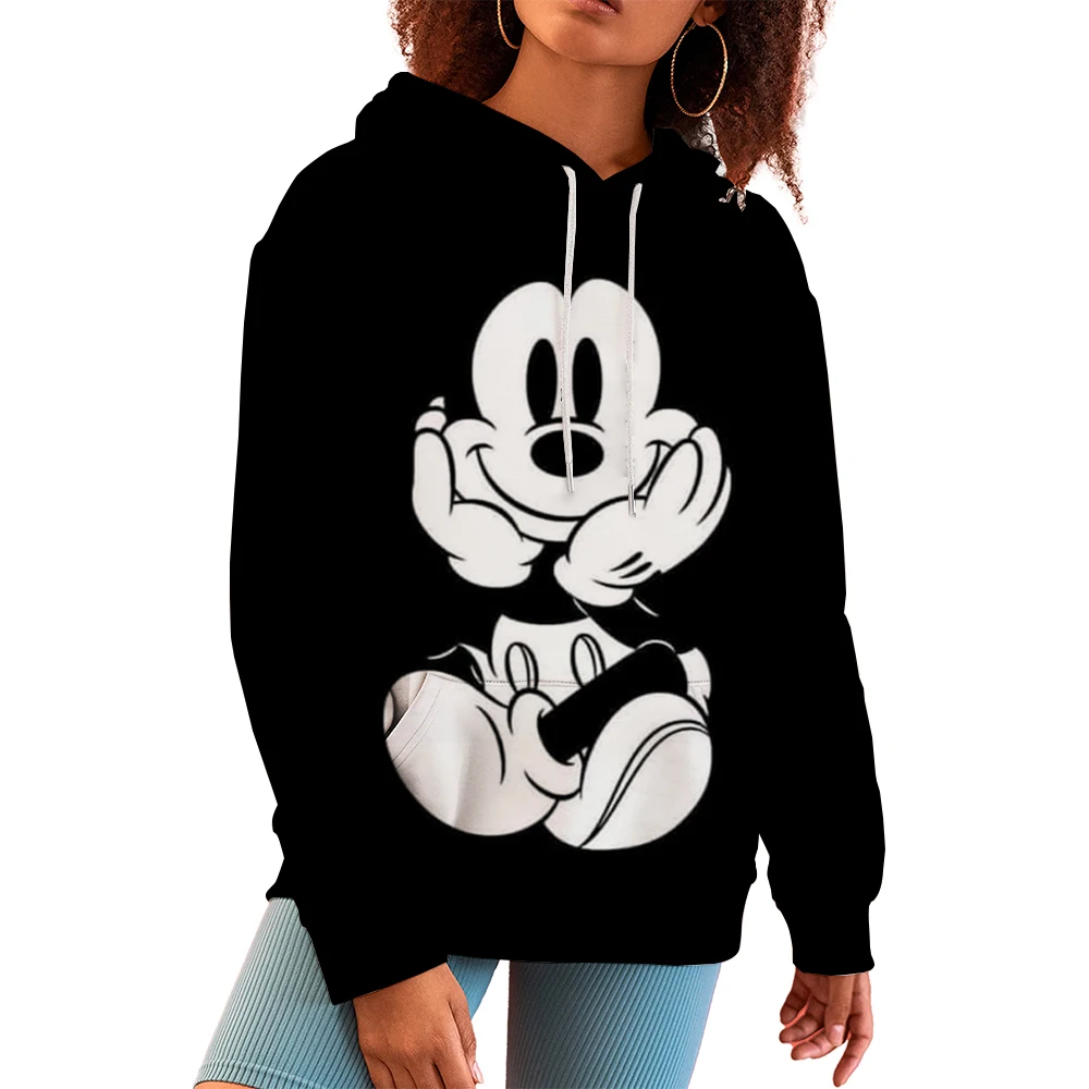 Women Sweatshirt Jacket Clothes Hoodies Women\'s Pockets Long Sleeve Pullovers Disney Minnie Mickey Mouse Female Tops