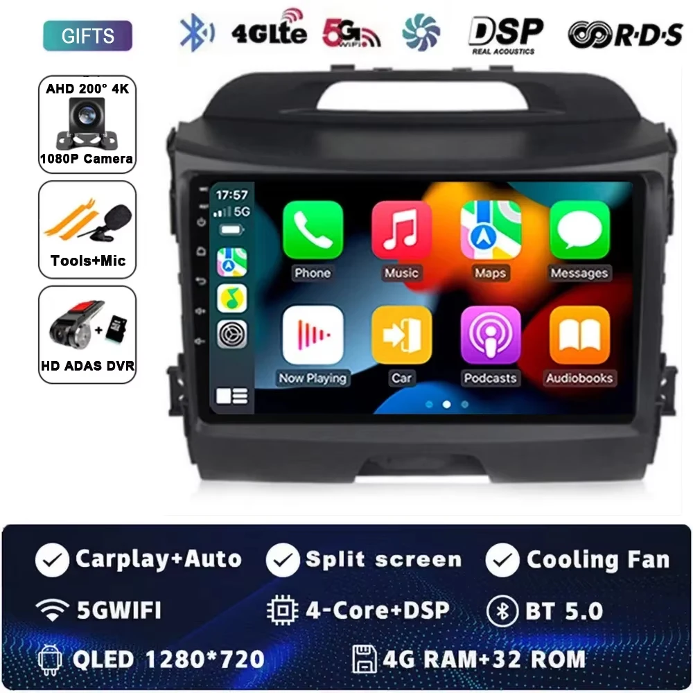 Android 15 Autoradio Android Voor KIA Sportage 3 Sportage R 2010-2016 Carplay Multimedia Speler autoradio 4G wifi Qualcomm 2din