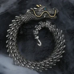 HX New Handmade Domineering Bracelet Men's Personality Retro Faucet Collection Level Smart Dragon Bracelets Accessories