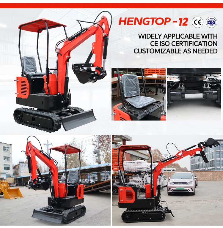 Fabrikverkauf 1-Tonnen-Minibagger mit Hydraulik, Dieselmotor, EPA-zertifiziert, Raupenbagger für Garten und Landwirtschaft, kleiner Bagger, Preis individuell anpassbar – Detail 5