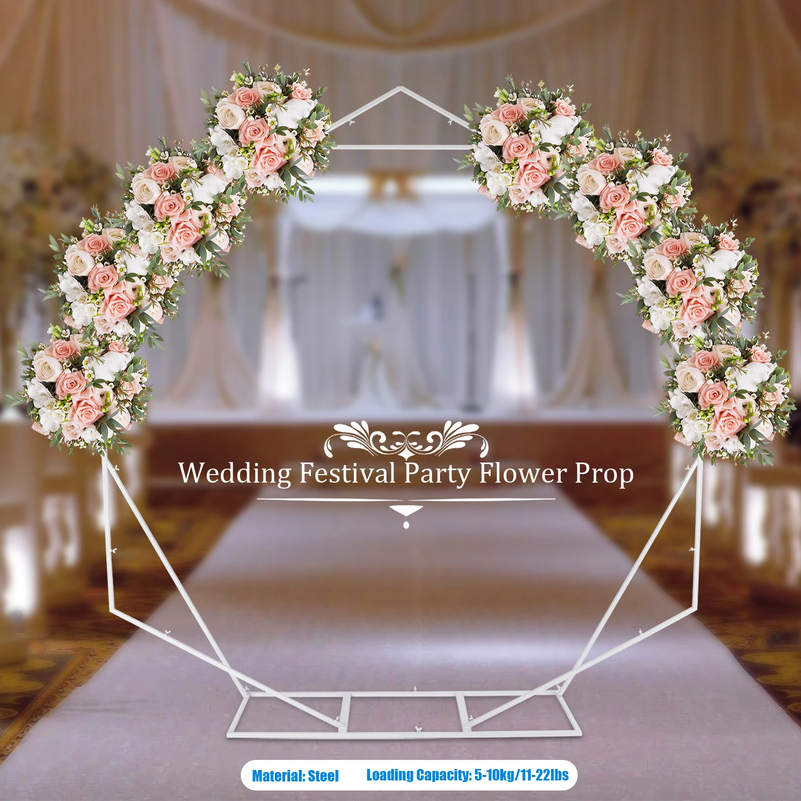 

Metal Geometry Wedding Arch Ceremony Backdrop Stand Balloon Arch Frame