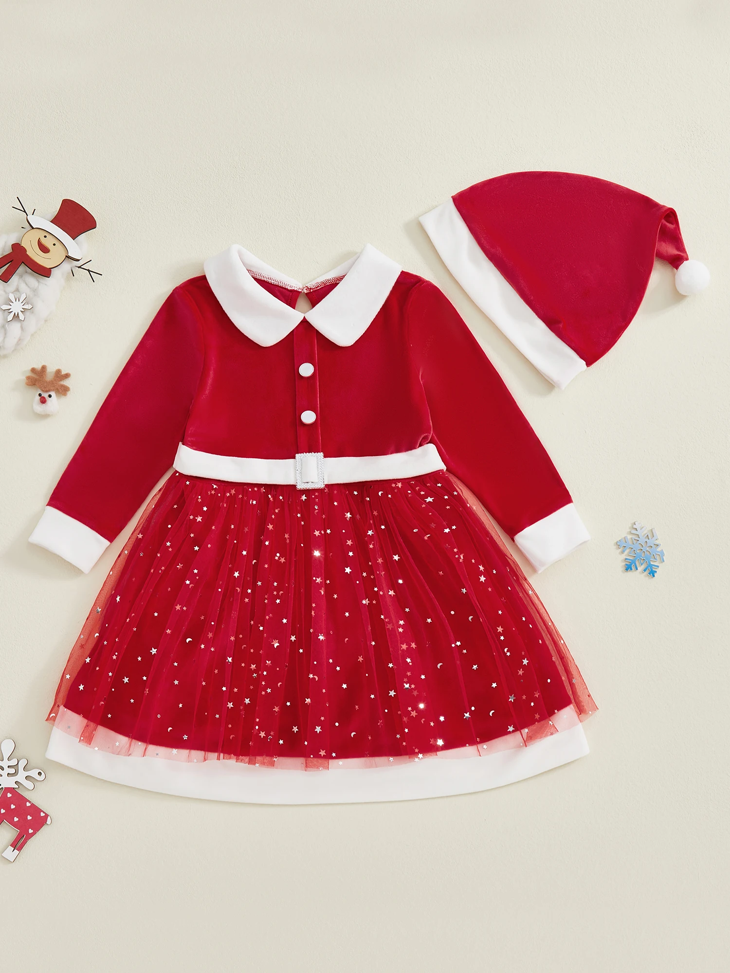 

Рождественский наряд для малышей, красное клетчатое платье с подходящей повязкой на голову с бантом, праздничный комплект из 2 предметов для маленьких девочек