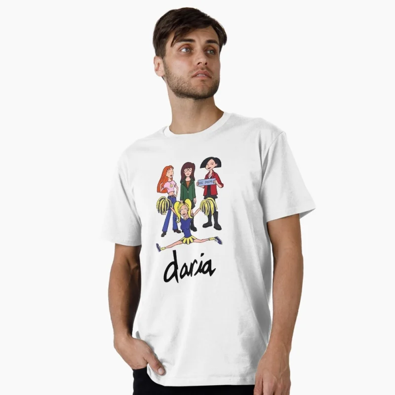 

Retro Sick sad world Daria tv show Gift t shirt 90s Nostalgia cartoon printed Graphic Clothes Y2K clothing 0331 Large size Tops