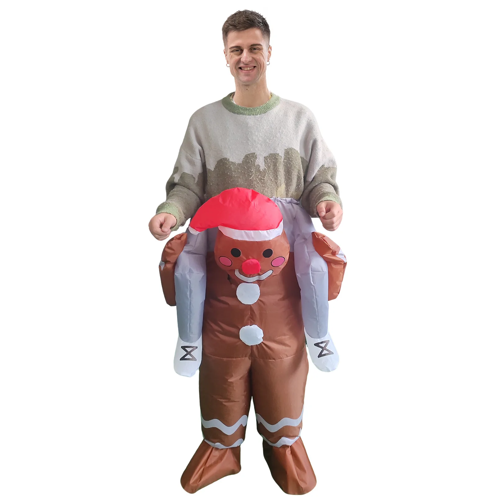 

Kids Halloween Christmas Riding Ginger Man Air Blow up Bottoms Inflatable Costume Adult Men Women Funny Party Atmosphere Props