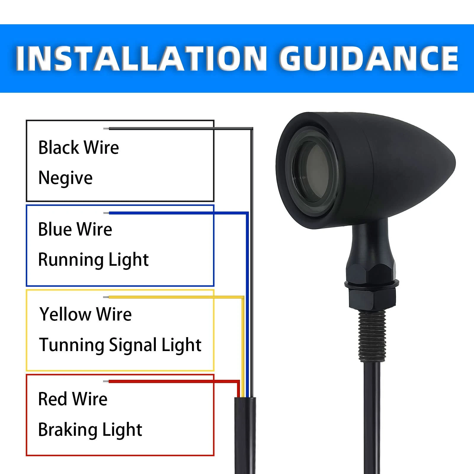 2Pcs Motorcycle LED Bullet Light Front Rear Turn Signals LED Brake Tail-Lights Mini Lights Universal Fit Chopper Bobber