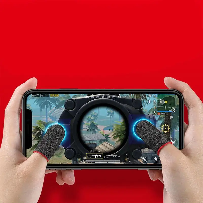 2PCSFinger Sleeve Game Controller Sweatproof Gloves Breathable Fingertips For Mobile Games Touch Screen Finger Covers