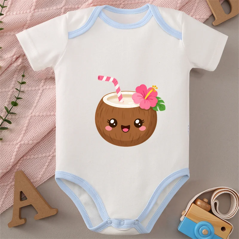 100% Cotton Onesie Summer Beach Ball Print Bodysuit Comfortable Cloth for Baby Jumpsuit for 0 To 12 Months Newborn