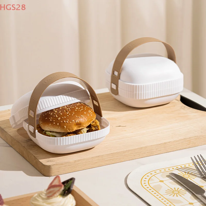 Hamburger Container Lunch Box Reusable Sandwich Containers With Lid Portable Take Out Food Box Sushi Packaging Box Pastry