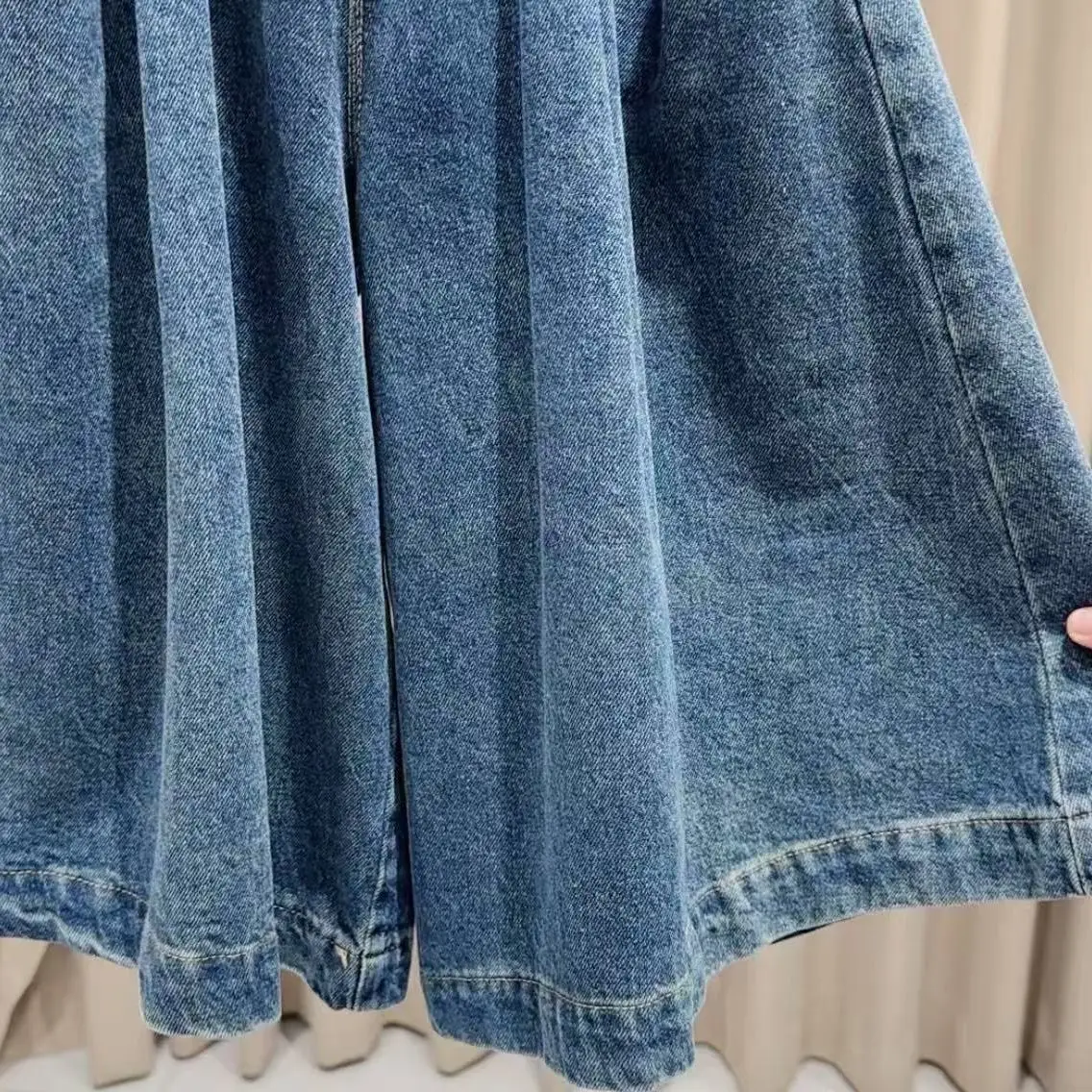 Girls' New 2025 Stylish Wide Leg Pants Children's Casual Korean Version Loose Wide Leg Jeans Fashion and Loose Pants