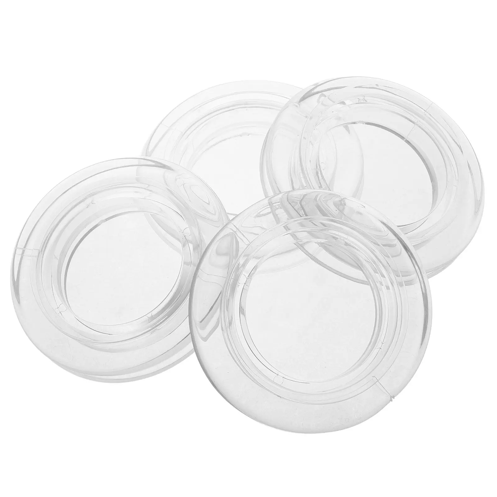 4Sets Transparent Silicone Table Umbrella Hole Ring with Caps High Temp Resistant Wear Resistant for Patio Yard Bar Coffee Shop