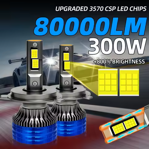 1Pair 300W 80000LM H7 H4 LED Headlight High Power Canbus H11 H1 H8 H9 9005 HB3 9006 HB4 Turbo Lamp 6000K Car Lights 12V Fog Lamp