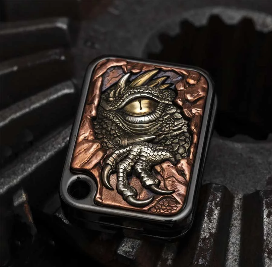 BPMODS Evil Dragon Push Fidget Slider EDC Fidgeting Zintuiglijke Anti Stress Metalen Fidget Spinner Speelgoed